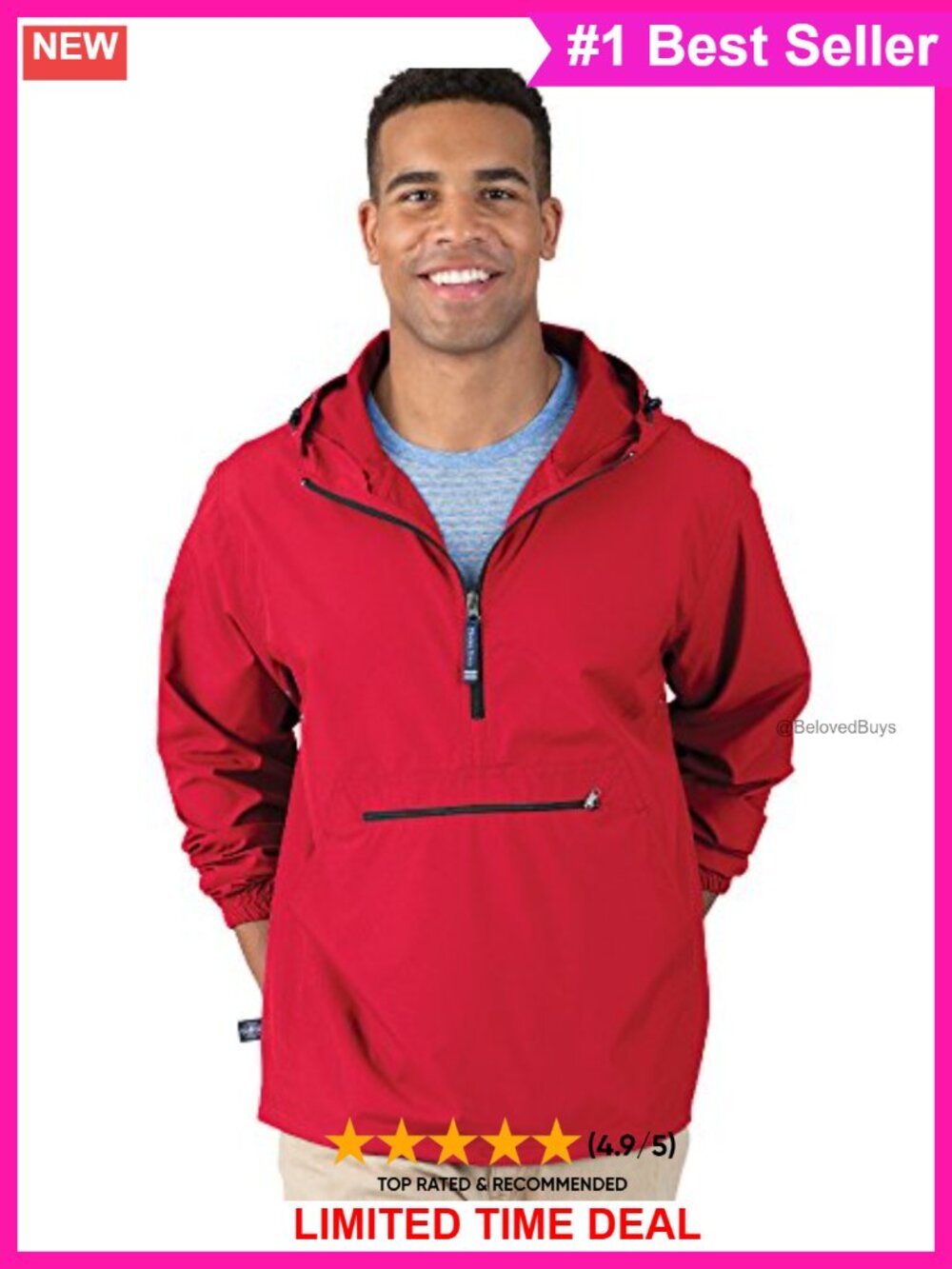 Unisex Pack-N-Go Pullover Jacket Anorak Windbreaker